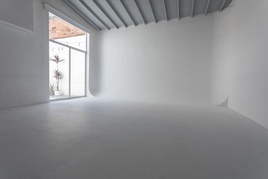 White cyclorama studio space